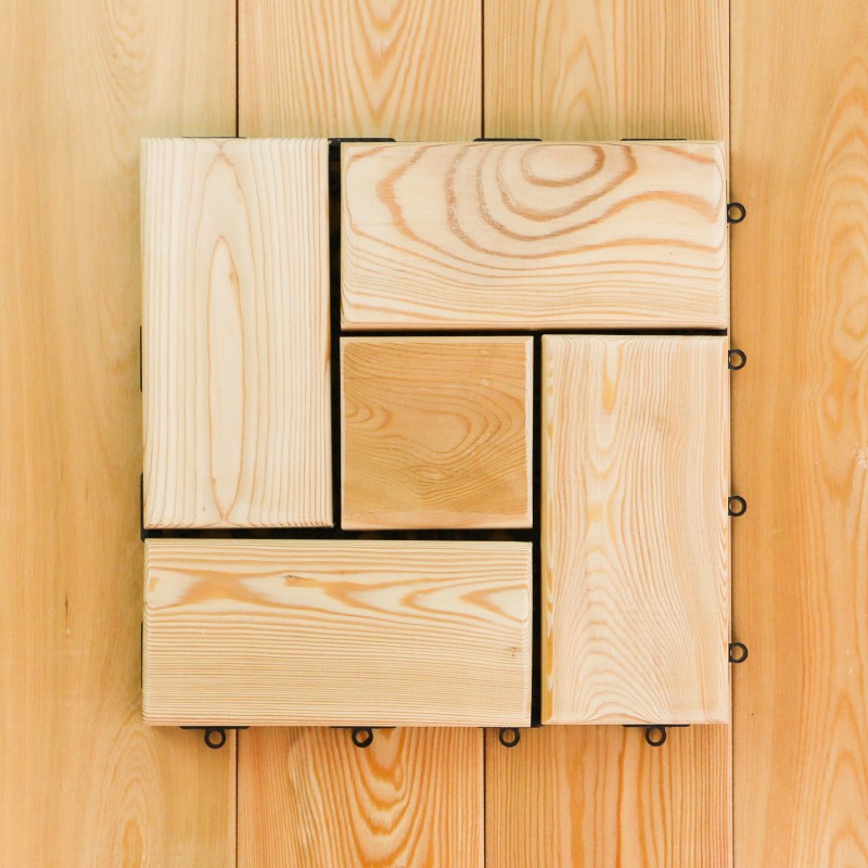 Holzfliesen, Balkon- und Terrassenfliesen, 5 GP, 310 x 310 mm, A Sortierung