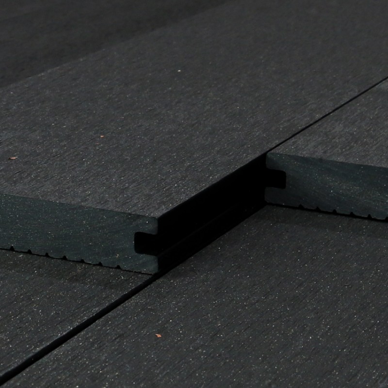 WPC Terrassendiele Massiv, 20 x 140 mm, glatt / fein, Dunkelgrau