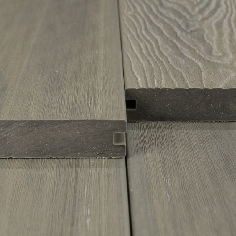 Bausatz, WPC Premium Terrassendiele 2. Generation, Massiv, 23 x 140 mm, Wellenstruktur / glatt, Antik