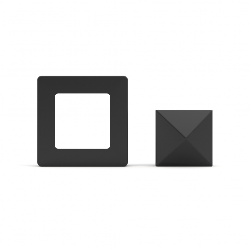 ALU-Pfostenkappen + Sockelblenden, Schwarz