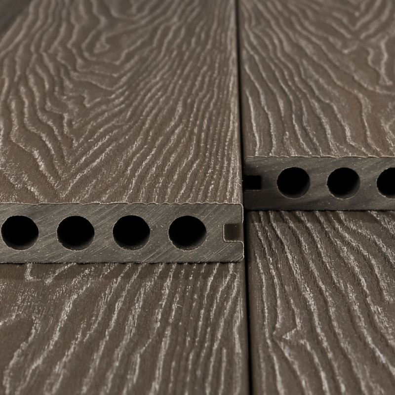 WPC Premium Terrassendiele 2. Generation, 23 x 142 mm, Wellenstruktur / glatt, Walnuss