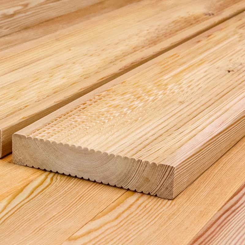 Bausatz Terrasse, Sibirische Lärche geriffelt, 27 x 140 mm, A/B Sortierung