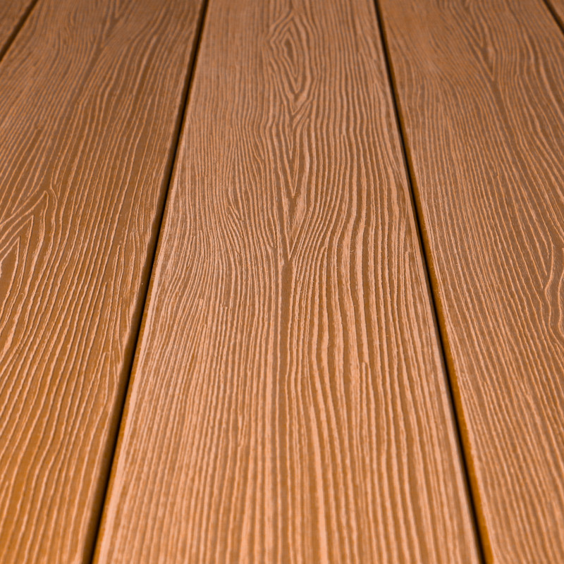 WPC Seitendiele in Holzoptik, 25 x 142 mm, Wellenstruktur, Hellbraun