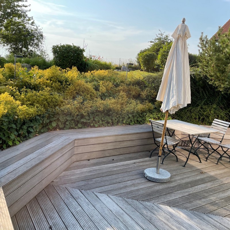 Bausatz Terrasse, Sibirische Lärche, grob genutet, 27 x 142 mm, B/C Sortierung
