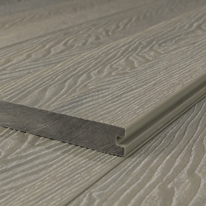WPC Premium Terrassendiele 2. Generation, Massiv, 23 x 140 mm, Wellenstruktur / glatt, Antik