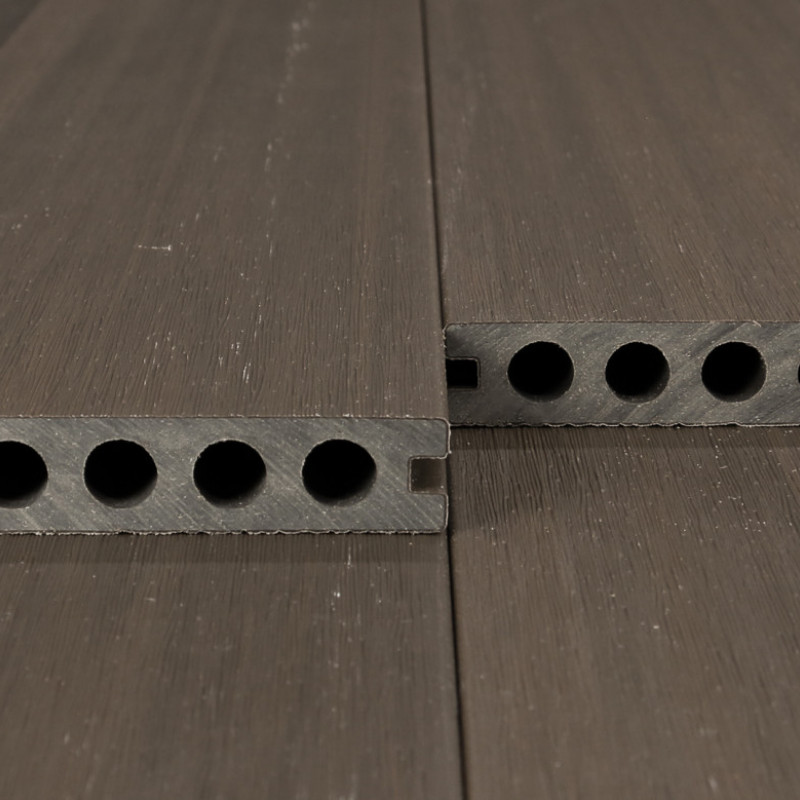 Bausatz, WPC Premium Terrassendiele 2. Generation, 23 x 142 mm, Wellenstruktur / glatt, Walnuss