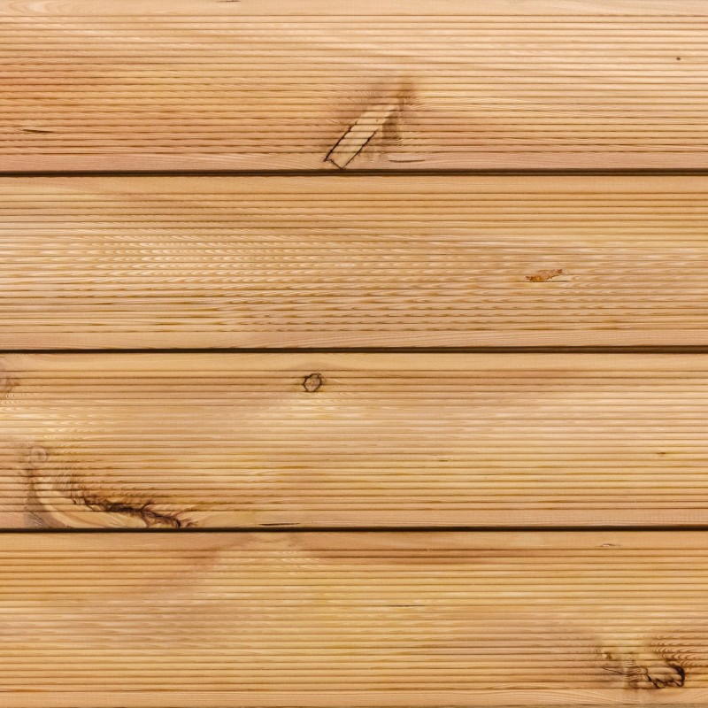 Bausatz Terrasse, Sibirische Lärche geriffelt, 27 x 140 mm, B/C Sortierung.