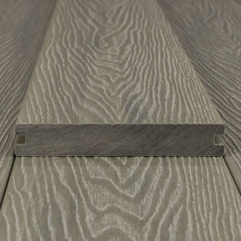 WPC Premium Terrassendiele 2. Generation, Massiv, 23 x 140 mm, Wellenstruktur / glatt, Antik