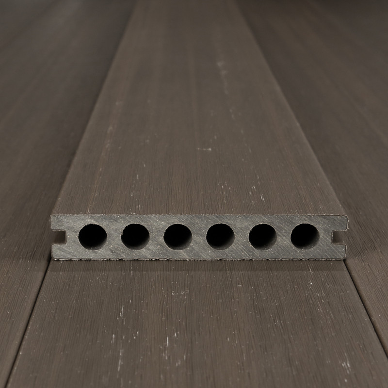 WPC Premium Terrassendiele 2. Generation, 23 x 142 mm, Wellenstruktur / glatt, Walnuss