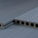 Bausatz, WPC Premium Terrassendiele 2. Generation, 23 x 142 mm, Wellenstruktur / glatt, Grau