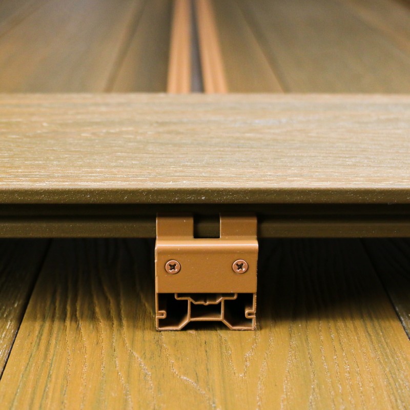 Bausatz, FeelingWood WPC Premium Terrassendiele in Holzoptik, 25 x 150 mm, Wellenstruktur, Teak