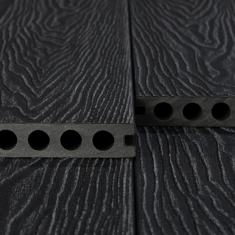 WPC Premium Terrassendiele 2. Generation, 23 x 142 mm, Wellenstruktur / glatt, Dunkelgrau