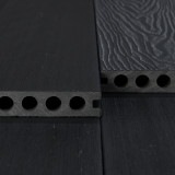 Bausatz, WPC Premium Terrassendiele 2. Generation, 23 x 142 mm, Wellenstruktur / glatt, Dunkelgrau