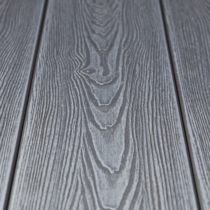 WPC Seitendiele in Holzoptik, 25 x 142 mm, Wellenstruktur, Grau