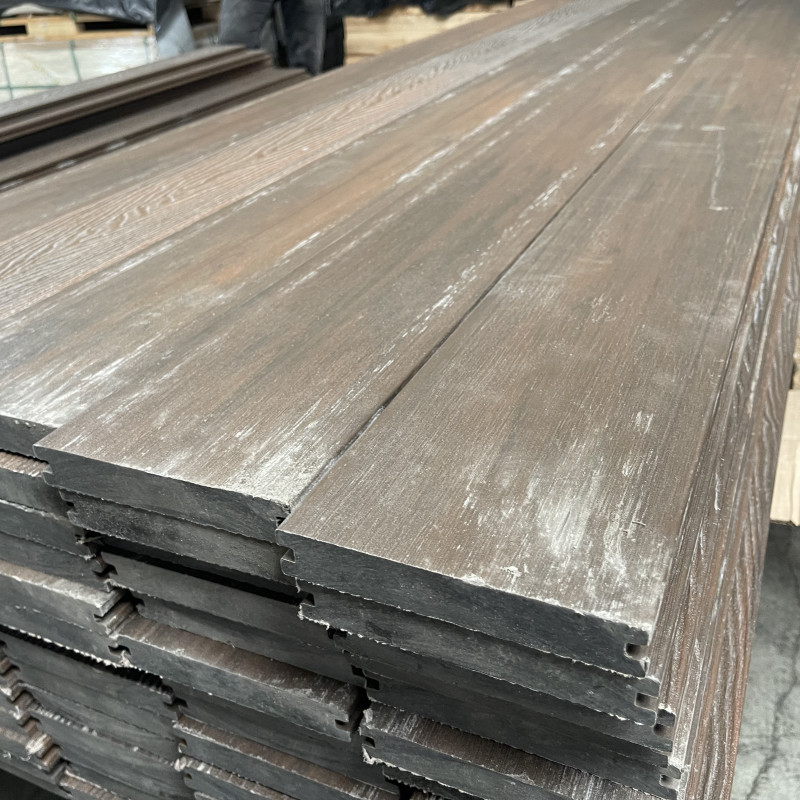 2.Wahl, WPC Premium Terrassendiele 2. Generation, Massiv, 23 x 140 mm, Wellenstruktur / glatt, Walnuss