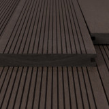 Bausatz, WPC Terrassendiele Massiv, 20 x 140 mm, glatt / fein, Dunkelbraun