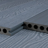 Bausatz, WPC Premium Terrassendiele 2. Generation, 23 x 142 mm, Wellenstruktur / glatt, Grau