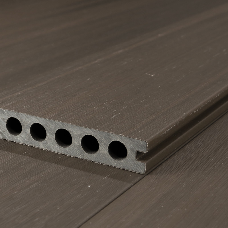 WPC Premium Terrassendiele 2. Generation, 23 x 142 mm, Wellenstruktur / glatt, Walnuss