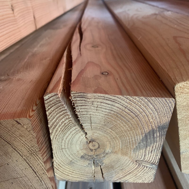 Pfosten aus sibirischer Lärche, 90 x 90 mm, C Sortierung