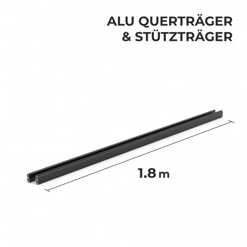 ALU-Querträger + Stützträger, Schwarz
