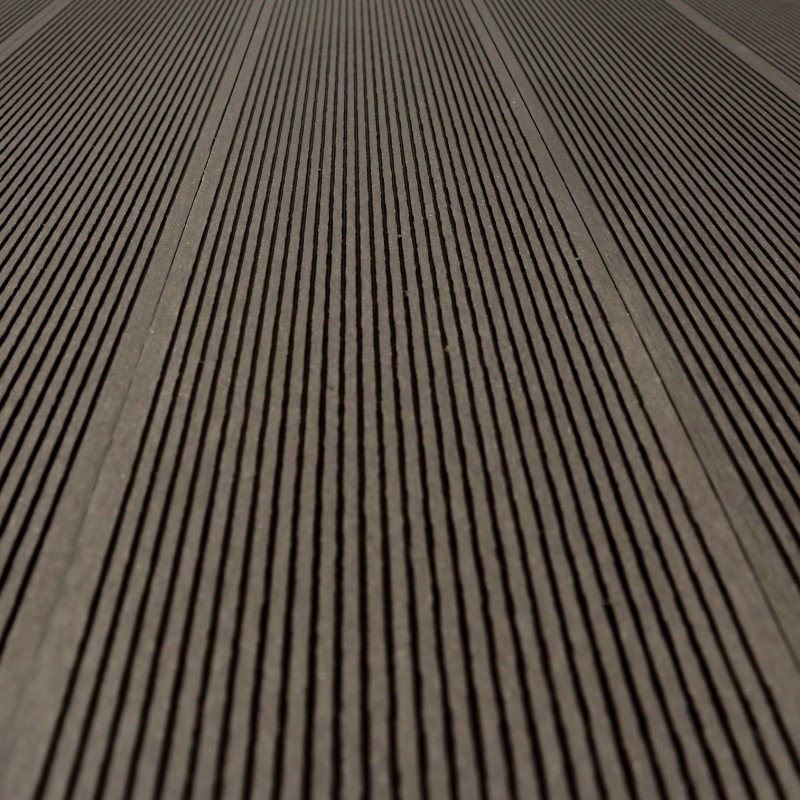 WPC Terrassendiele, Hohldiele, 24 x 146 mm, grob / fein, Dunkelbraun