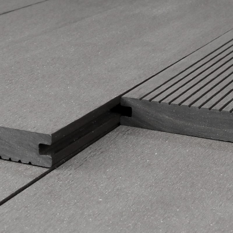 WPC Terrassendiele Massiv, 20 x 140 mm, glatt / fein, Grau