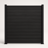 Bausatz, WPC Zaun Komplett-Set mit Alu-Pfosten (zum Aufschrauben), Schwarz