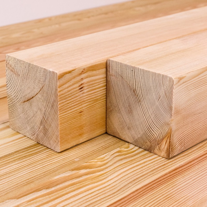 Pfosten aus sibirischer Lärche, 90 x 90 mm, A/B Sortierung