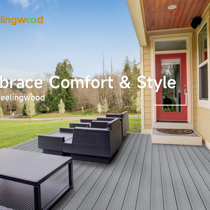 Bausatz, FeelingWood WPC Terrassendielen mit Klick-System, Grau