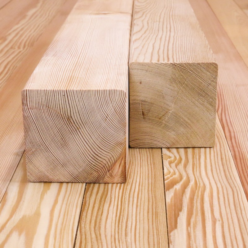 Pfosten aus sibirischer Lärche, 90 x 90 mm, A/B Sortierung