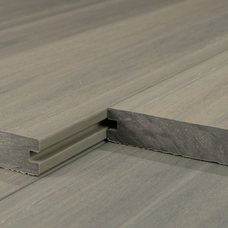 Bausatz, WPC Premium Terrassendiele 2. Generation, Massiv, 23 x 140 mm, Wellenstruktur / glatt, Antik