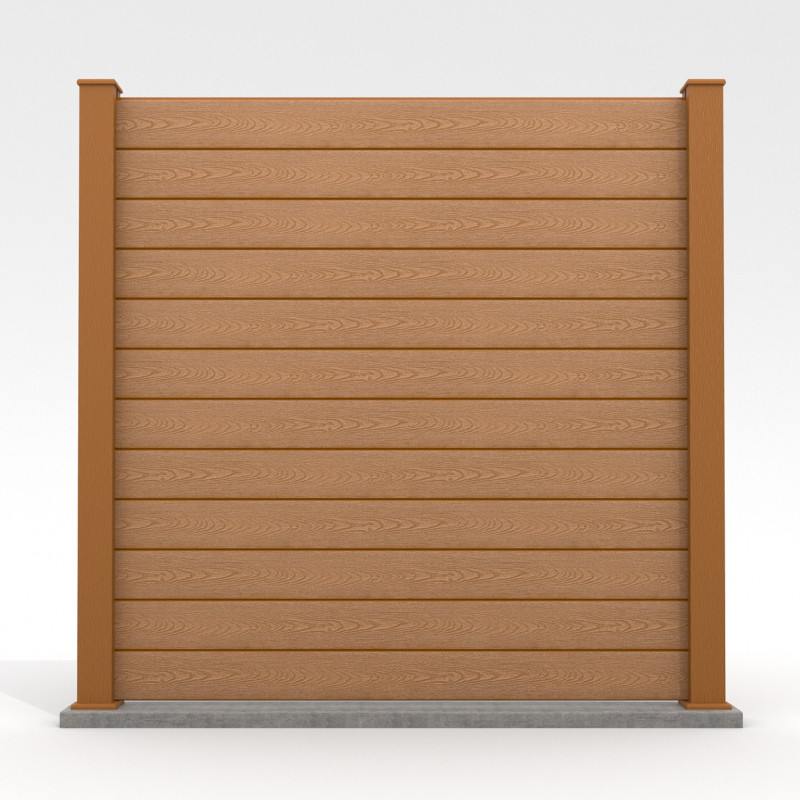 WPC-Zaunelemente, Steckprofil in Holzoptik, 162 x 20 mm, Hellbraun