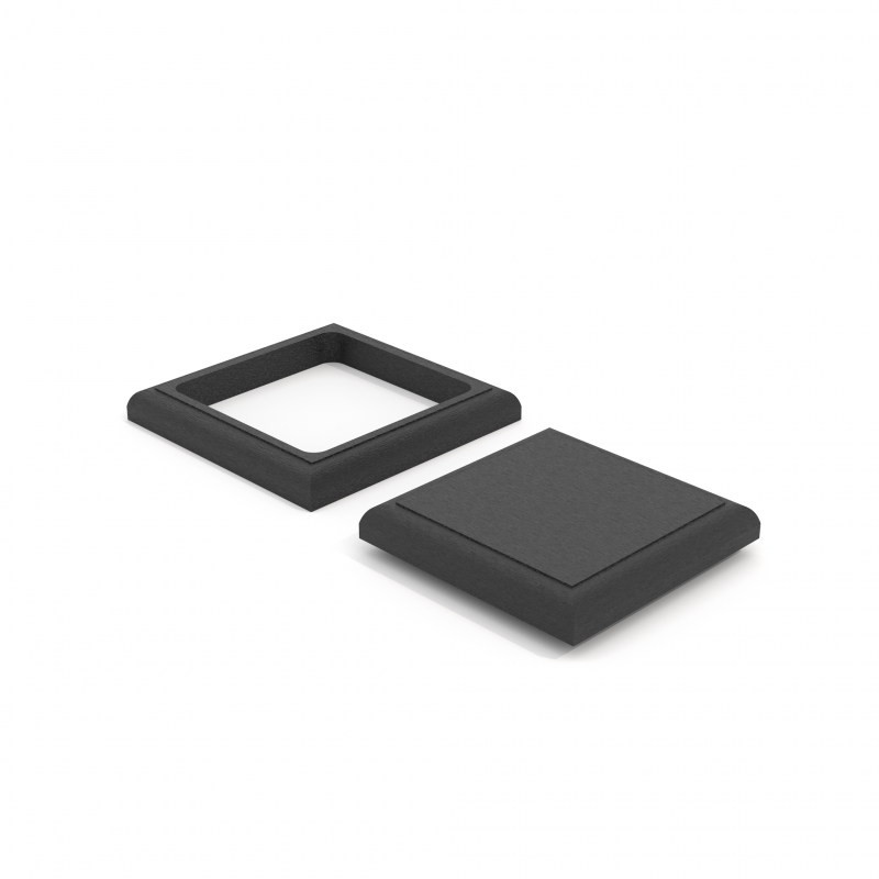 WPC-Pfostenkappen + Sockelblenden, Schwarz