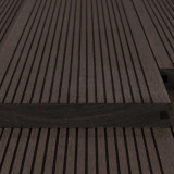 Bausatz, WPC Terrassendiele Massiv, 20 x 140 mm, glatt / fein, Dunkelbraun