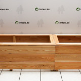 Hochbeet ohne Sichtschutz, aus Sibirischer Lärche, mit Abdeckleiste, fertig montiert.