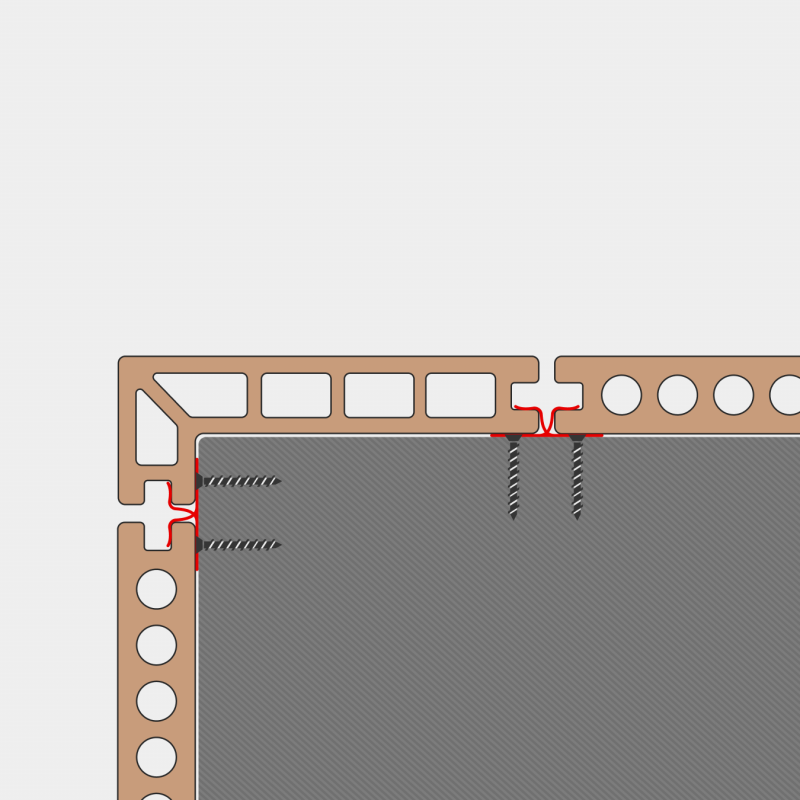 WPC Stufendiele in Holzoptik, 50 x 140 mm, Wellenstruktur, Eiche