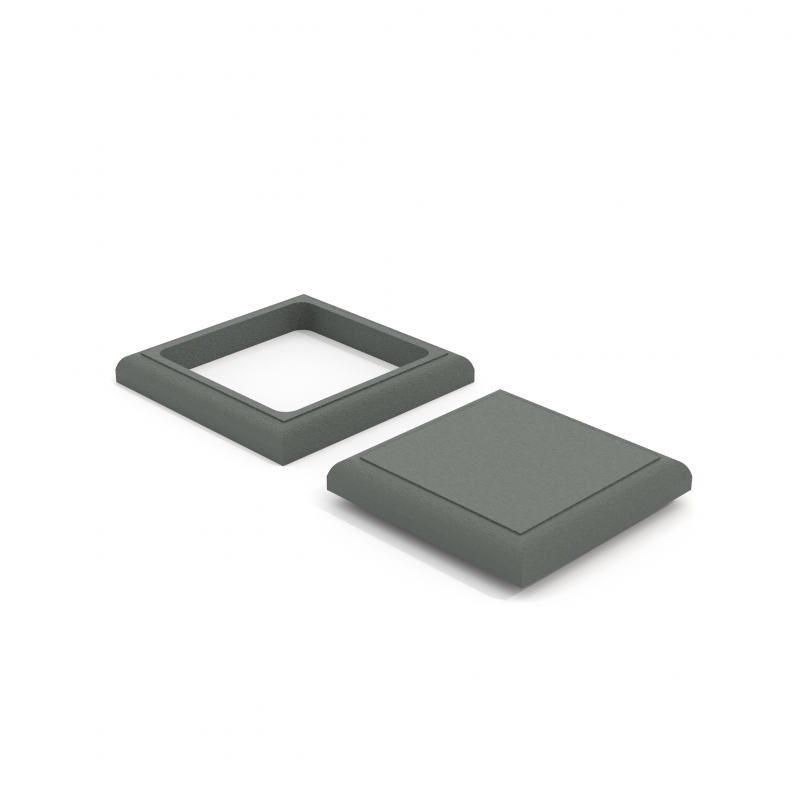 WPC-Pfostenkappen + Sockelblenden, Grau