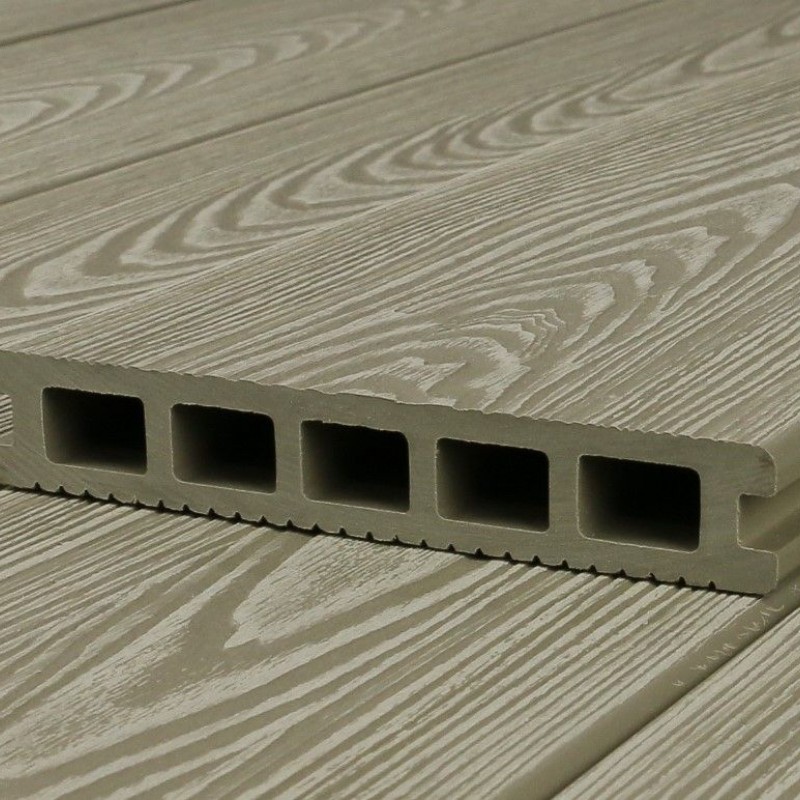 WPC Terrassendiele in Holzoptik, 25 x 148 mm, Wellenstruktur / fein, Eiche