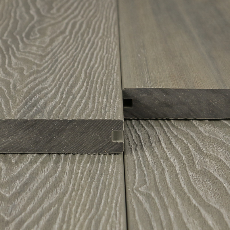 WPC Premium Terrassendiele 2. Generation, Massiv, 23 x 140 mm, Wellenstruktur / glatt, Antik